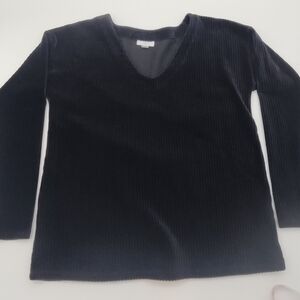 J. Jill Black corduroy Ribbed Blouse